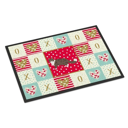 Carolines Treasures 18 x 27 in. Norwegian Forest Cat Love Indoor or Outdoor Mat CK5658MAT